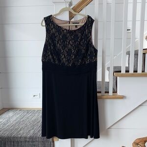 Dressbarn Black and Beige Lace Dress